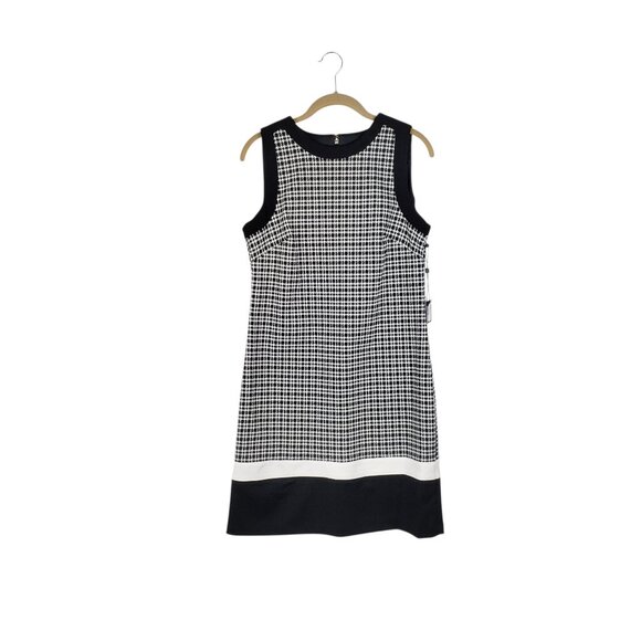 Tommy Hilfiger NWT Houndstooth Plaid Dress Sleeveless Sheath Womens Size 4 - Picture 1 of 9